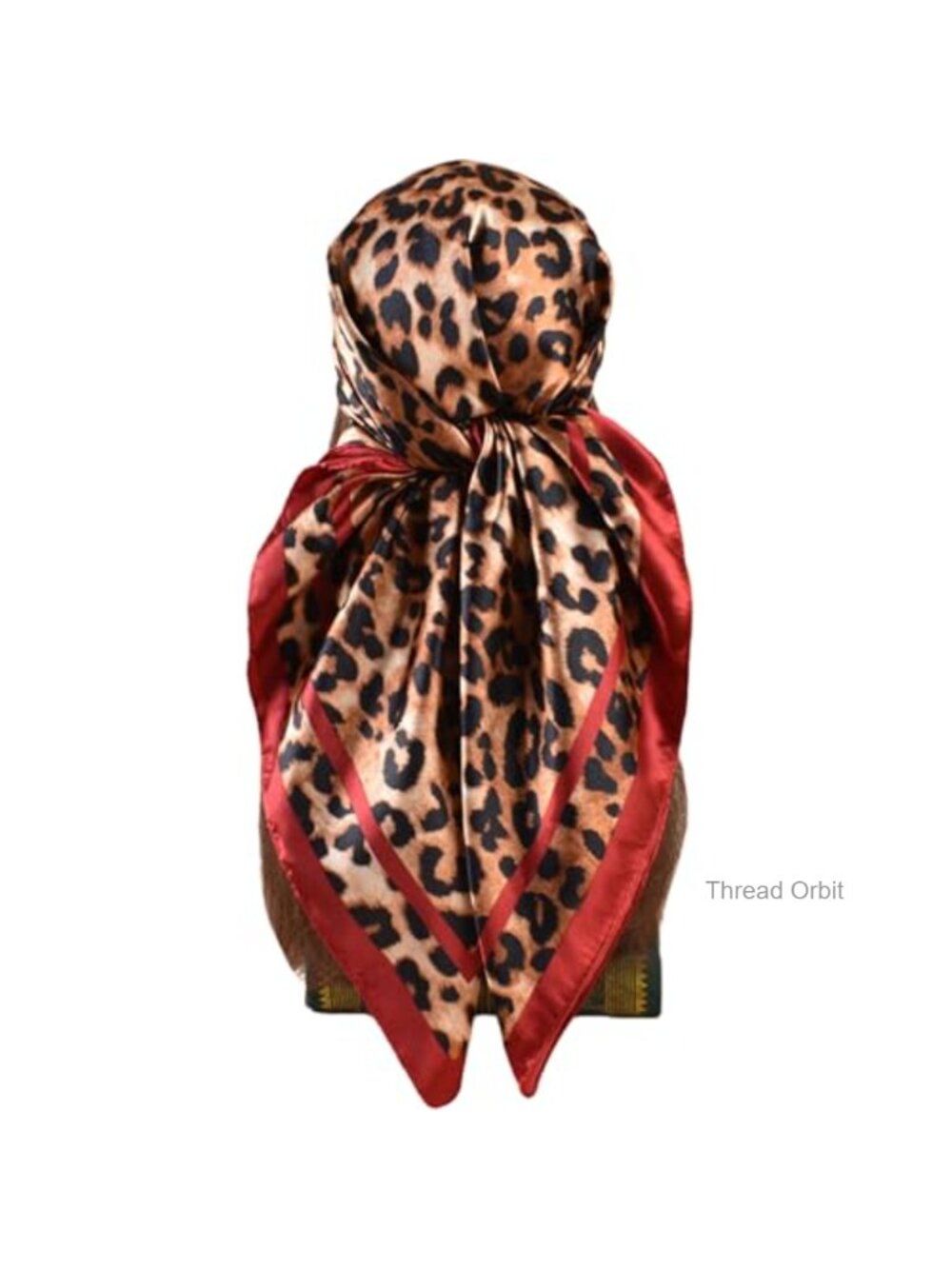 Womens 35x35 Satin Square Scarf Animal Print Headscarf Neck Wrap Hair Bandana